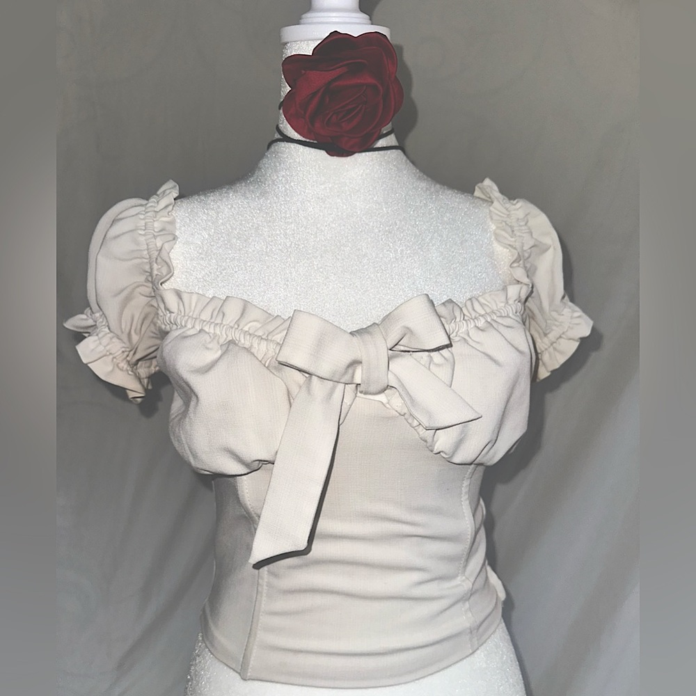 Elegant Cream Ruffle Top